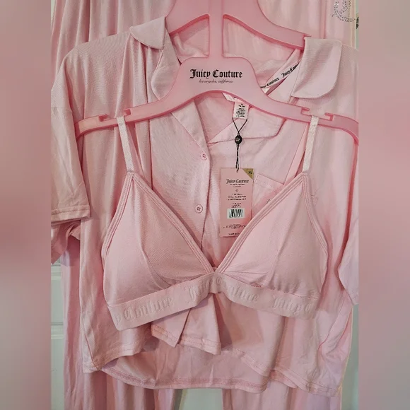 NWT Juicy Couture Light Pink Pajama Set Xl - Picture 2 of 8